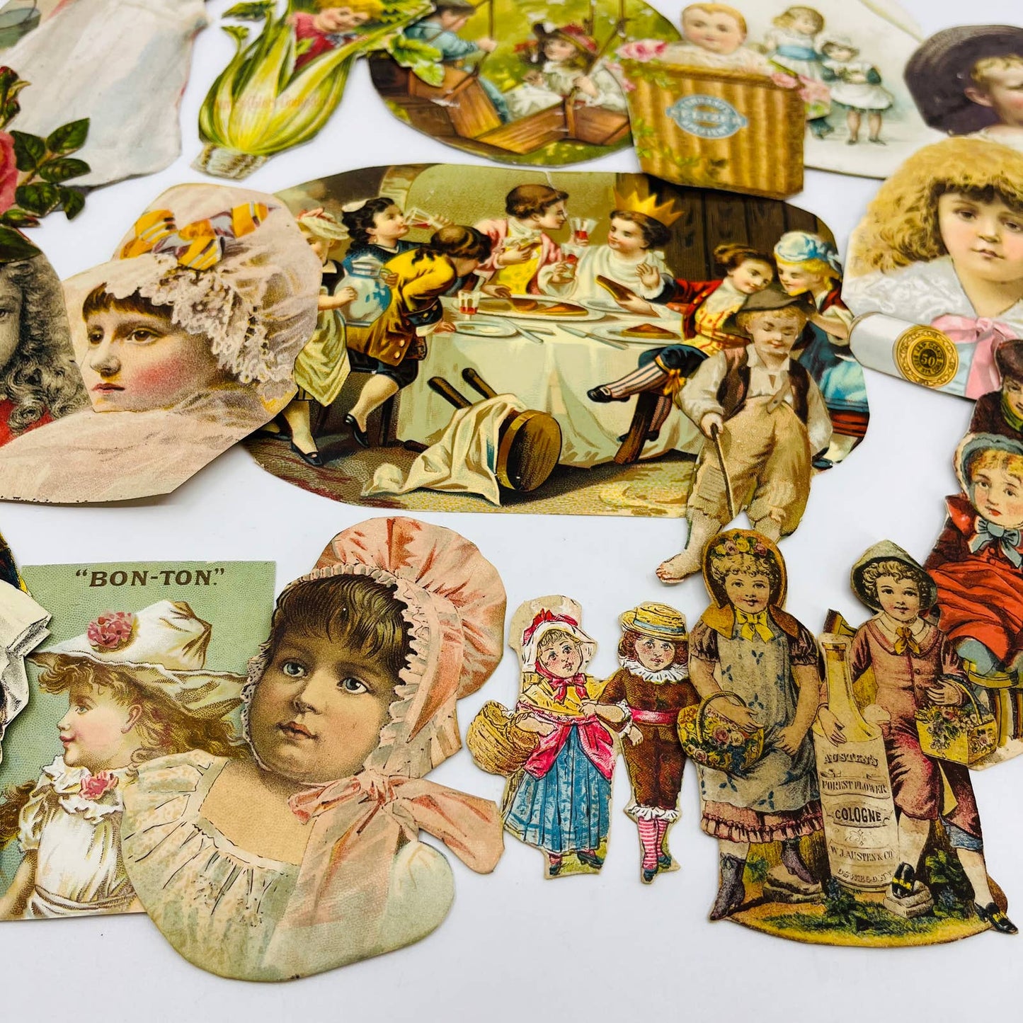 1880s Huge Lot Victorian Cut Out Scrap Children Boy Girl Baby Infant EA2