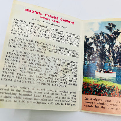 1960s Cypress Gardens FL Water Skiing Brochure Booklet Pamphlet 2.5 x 3.5 AK7-M7
