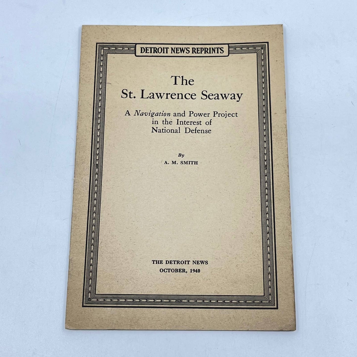 Vintage Detroit News Reprints Booklet 1940 The St Lawrence Seaway A.M. Smith TF9