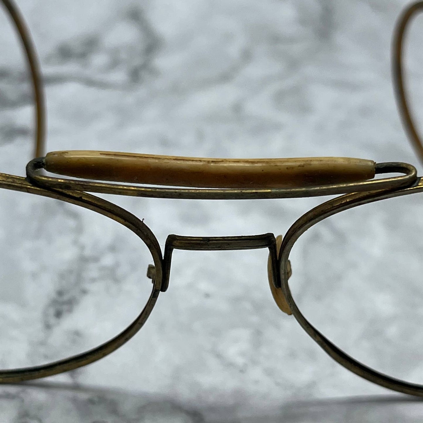 Vintage Brass Aviator Eyeglasses Frames With Celluloid Bridge SE9