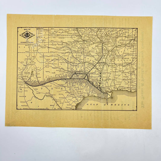 1904 The Texas & Pacific Railway Co. Bill of Lading and Map AB1