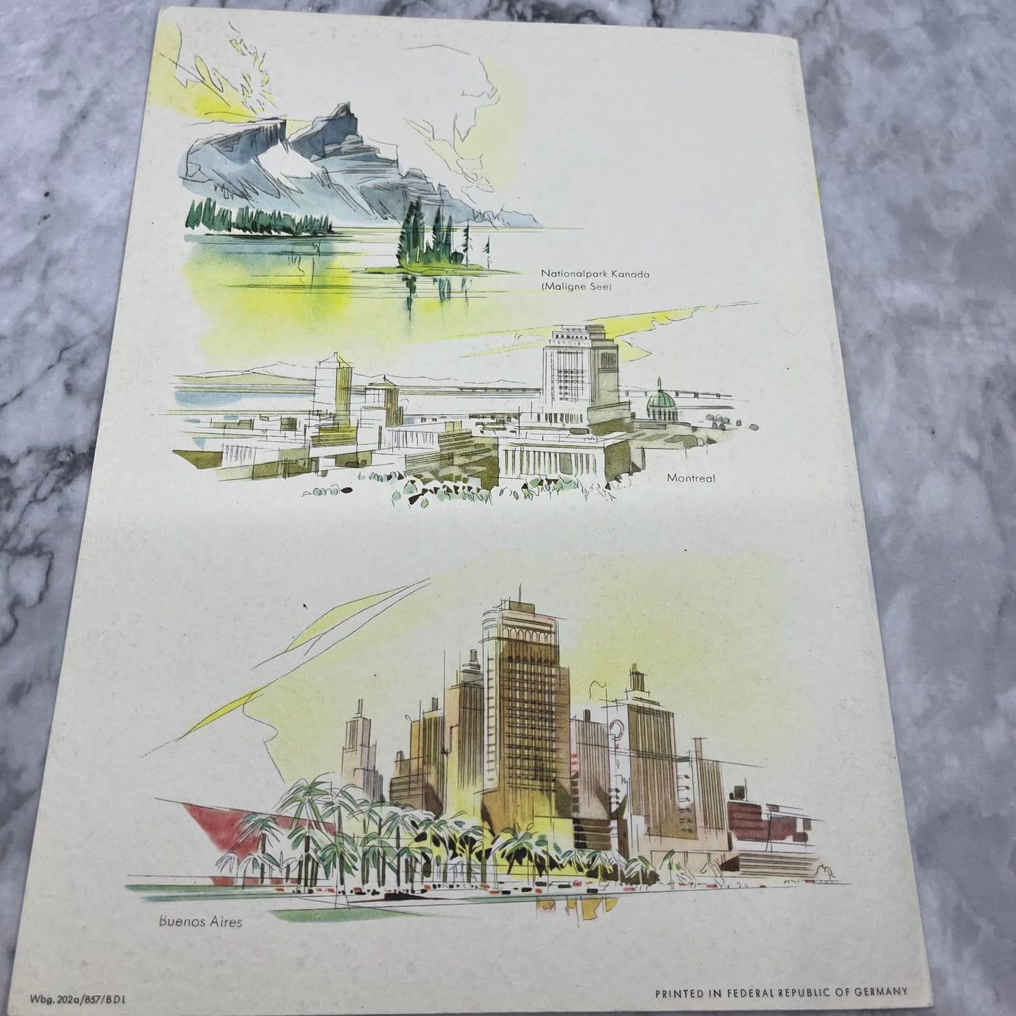 Original c1960 Lufthansa Airline MENU Hamburg - Santiago Chile TD8