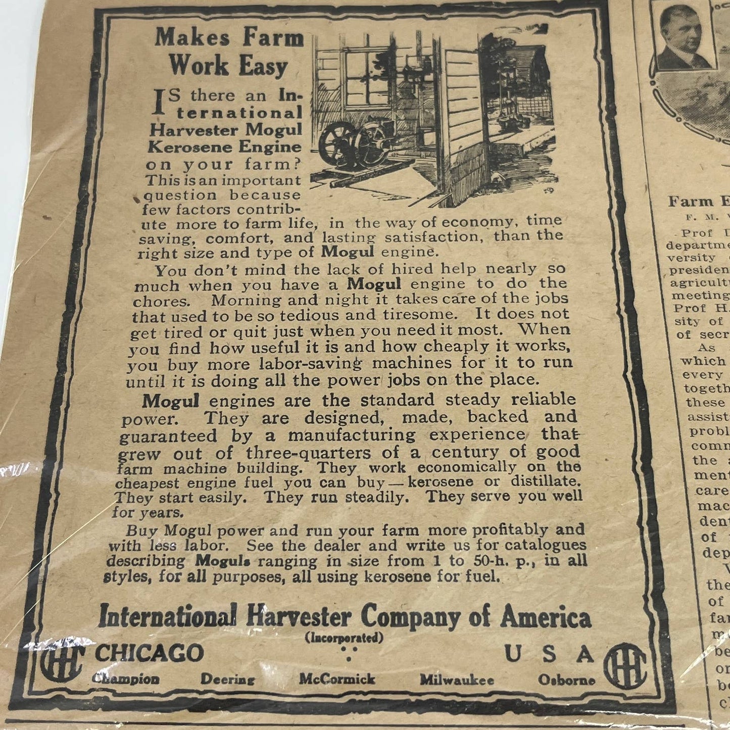 1918 Farm Engineering F.M White Farming Q&A Article American Agriculturalist AB7