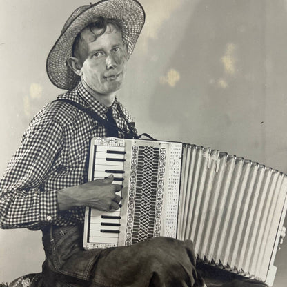 1950s Country Western Music Accordion Player Photograph 8x10" AB8