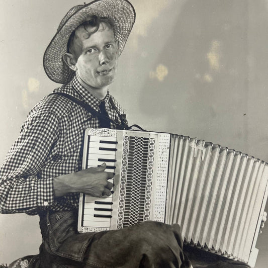 1950s Country Western Music Accordion Player Photograph 8x10" AB8
