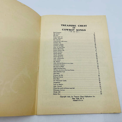 1935 Treasure Chest of Cowboy Songs Sheet Music