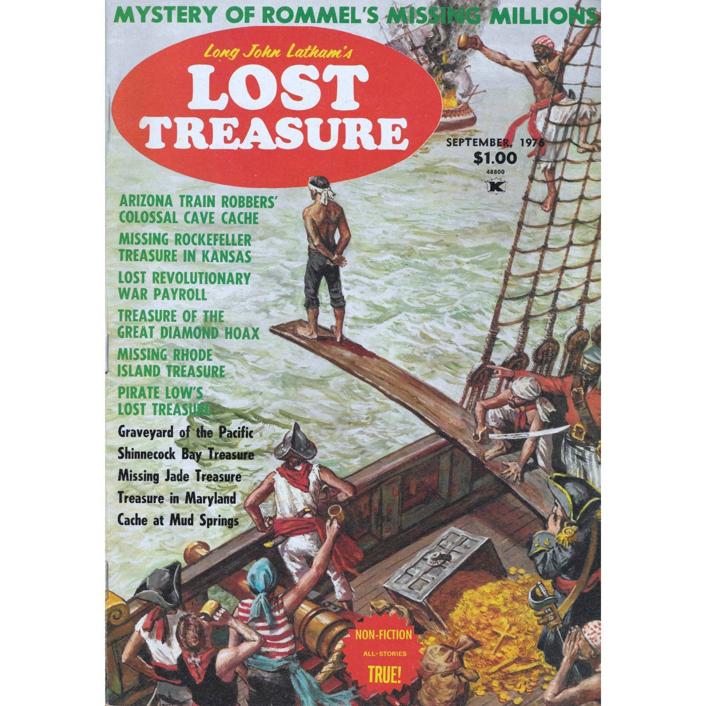 Long John Lathams Lost Treasure Magazine Lost Mines, Buried, Sunken Sept 1976 M1