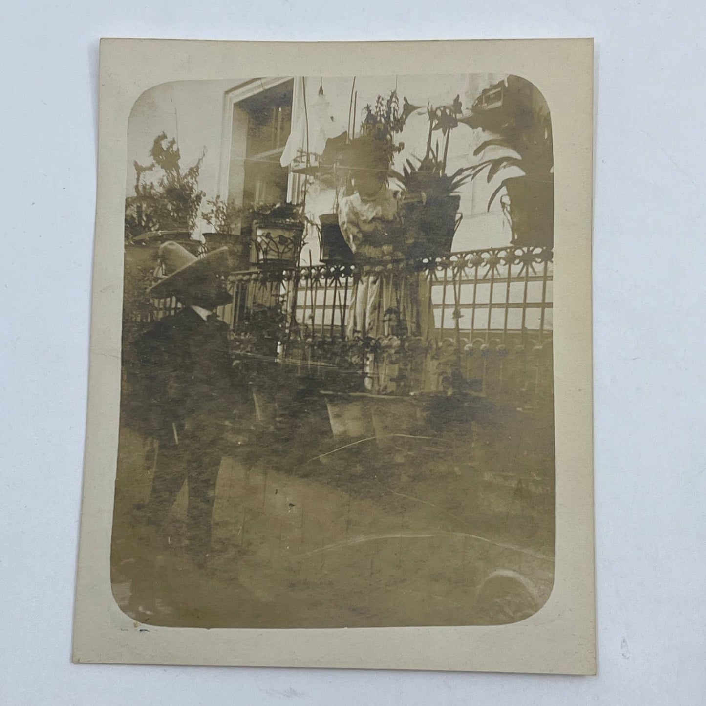 1903 Original Sepia Photograph Charro Flirting With Mexican Lady Mexico City AC7