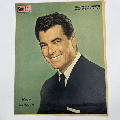 1959 RORY CALHOUN Sunday New York News Coloroto Magazine Cover Only FL4