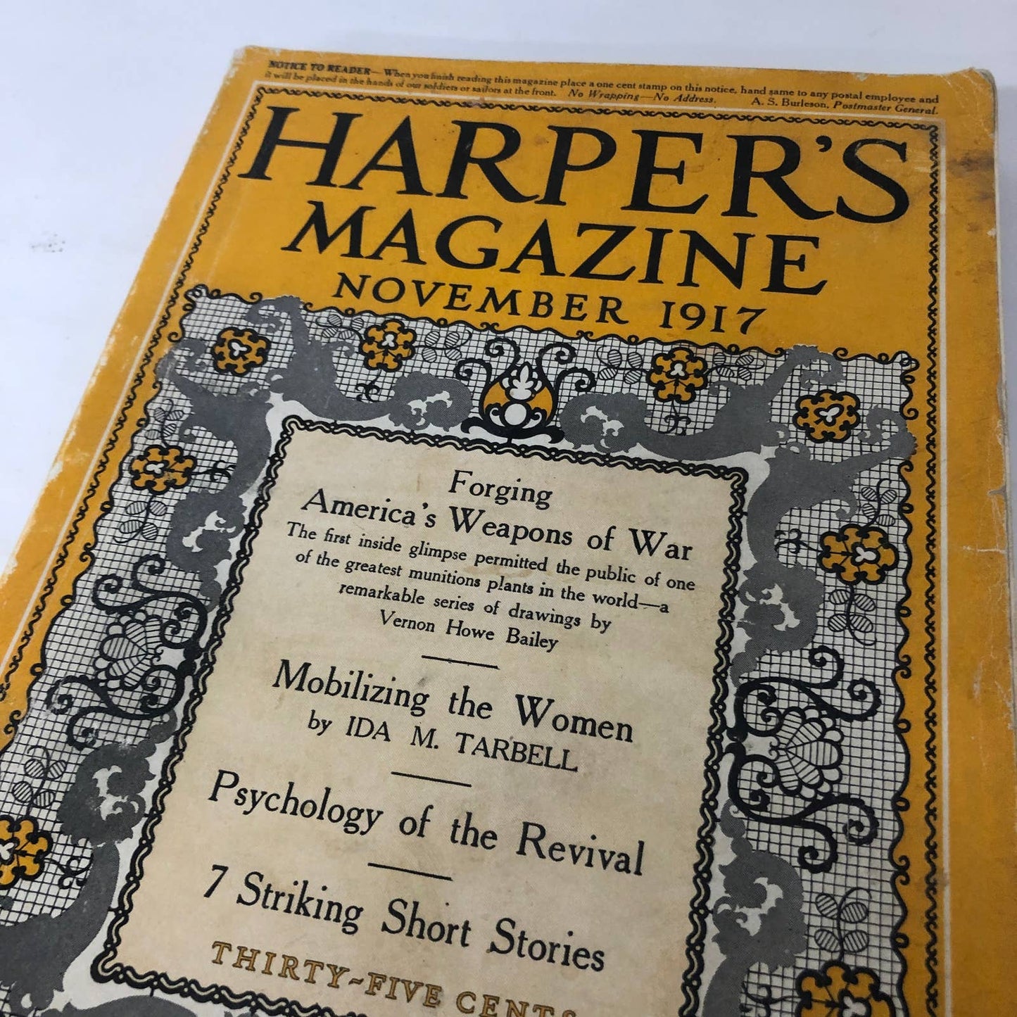 Harper's Monthly November 1917 World War I Ida M. Tarbell Mobilizing Women