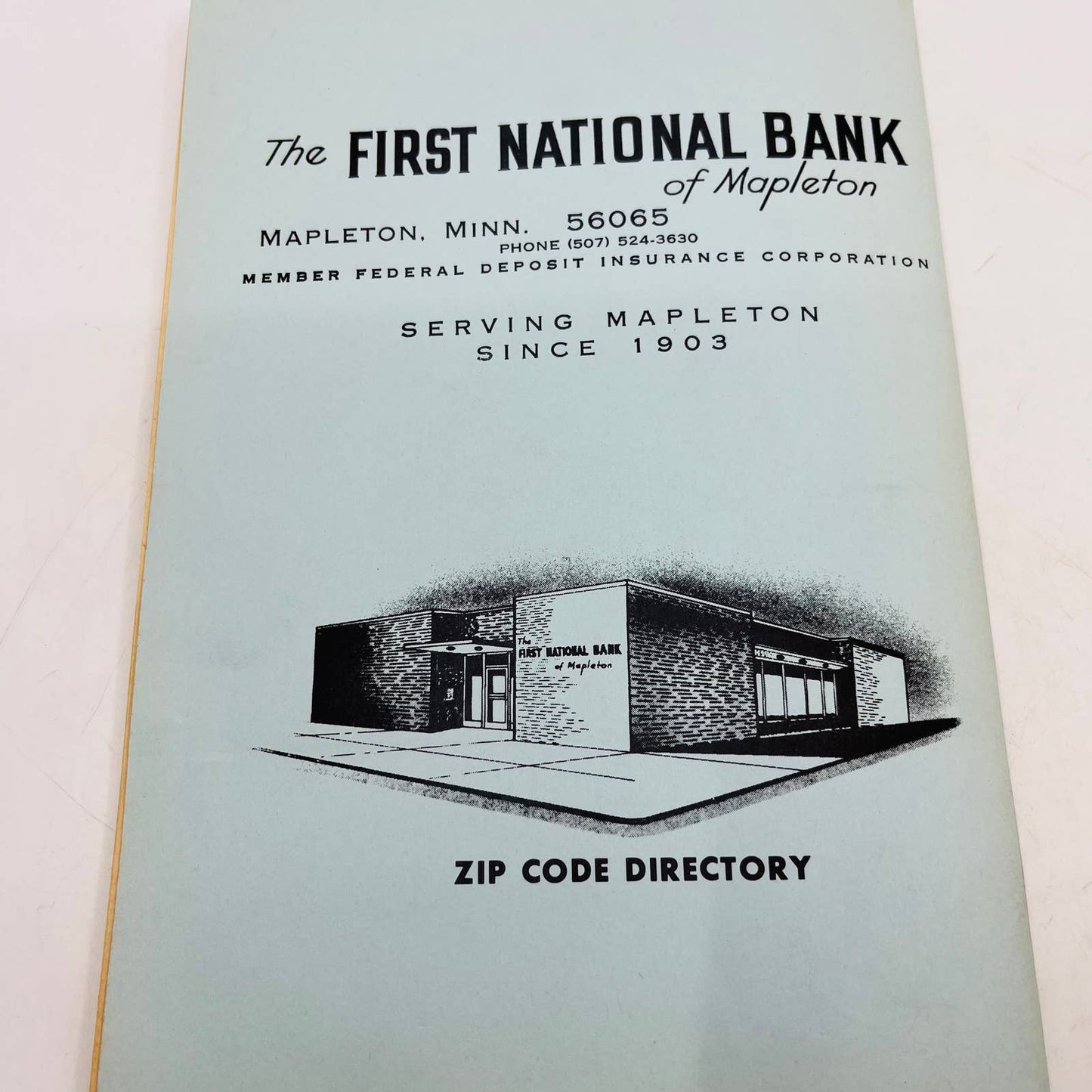 Vintage 1970s Mapleton Minnesota Zip Code Directory First National Bank BA4