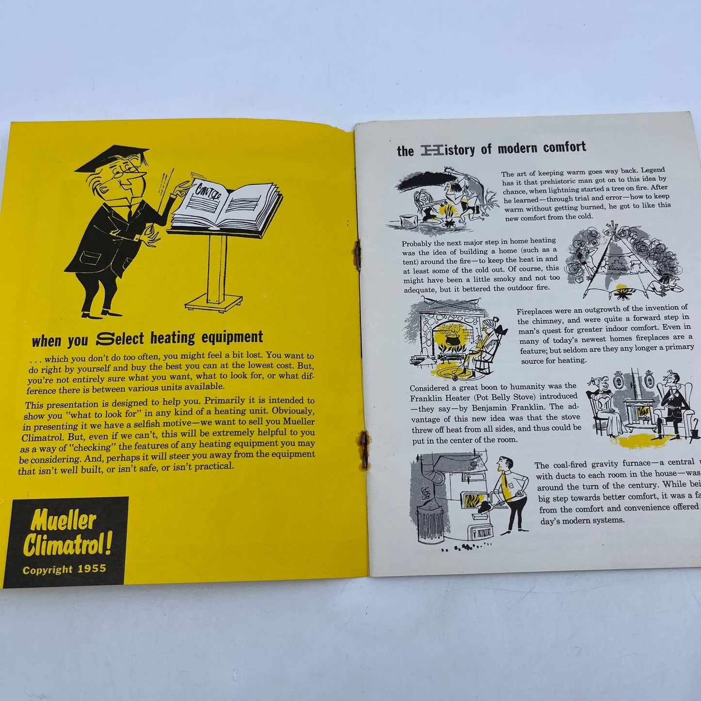 1950s Mueller Climatrol Air Heating Equipment Advertising Booklet Brochure TH8