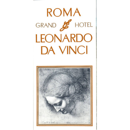 Vintage Italy Roma Grand Hotel Leonardo Da Vinci  Fold Out Travel Brochure AD7