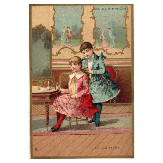 Au Bon Marche Paris France - 1880s Victorian Trade Card TJ8-3