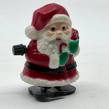 1970s Wind Up Christmas Toy Santa Claus Hong Kong 2.5" WORKS SE2