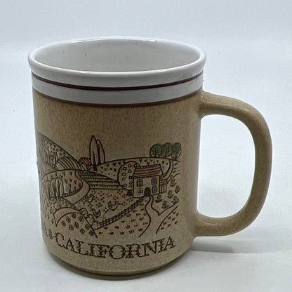 Vintage California Mug Coffee Cup Retro Patchwork Design Karol Western Japan TI3