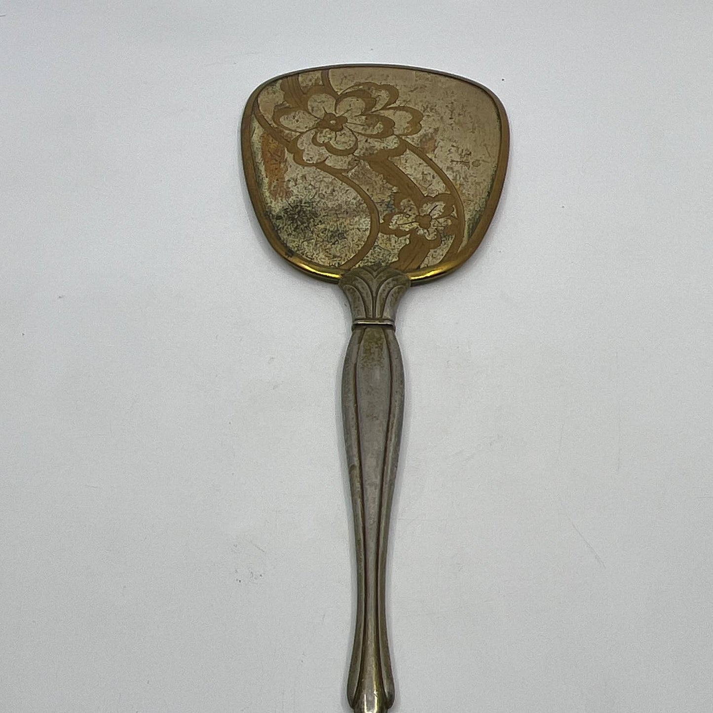 Vintage Art Nouveau Vanity Mirror Brass Tone TH3