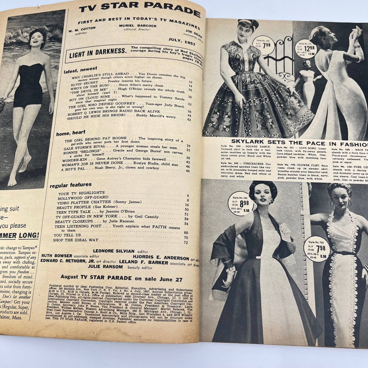 1957 TV Star Parade Magazine Steve Allen Judy Busch Pat Boone Hugh O’Brien TF3