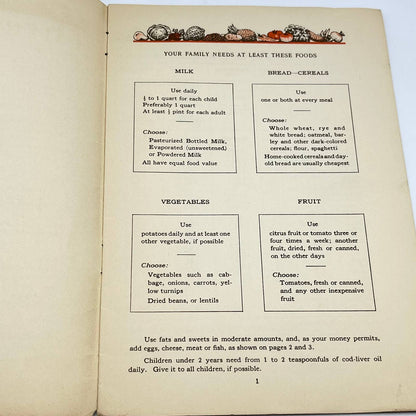 1930s Three Meals a Day Booklet Metropolitan Life Insurance TF7