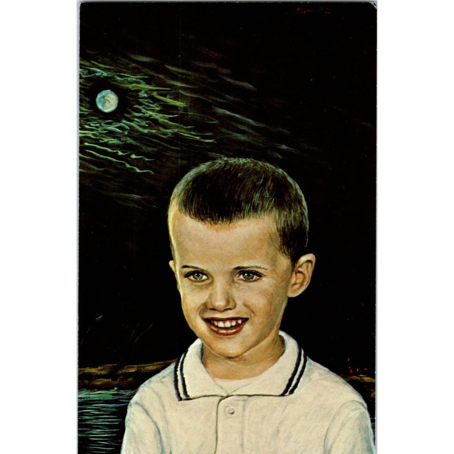 Young Boy - Morris Katz 1970s - Original Postcard TJ9-P1