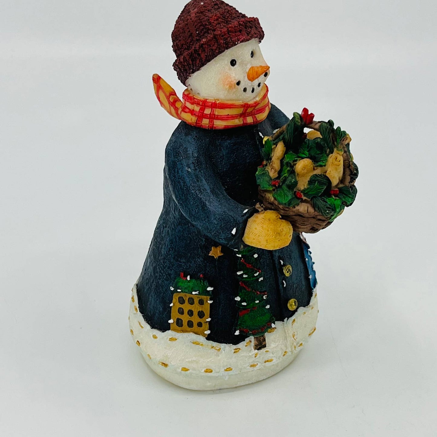 Vintage Merry Frosty Snowman w/  Scarf Hand Painted Deb Strain Raz 5” TB8