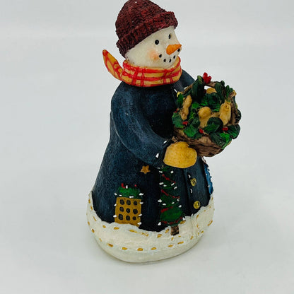 Vintage Merry Frosty Snowman w/  Scarf Hand Painted Deb Strain Raz 5” TB8