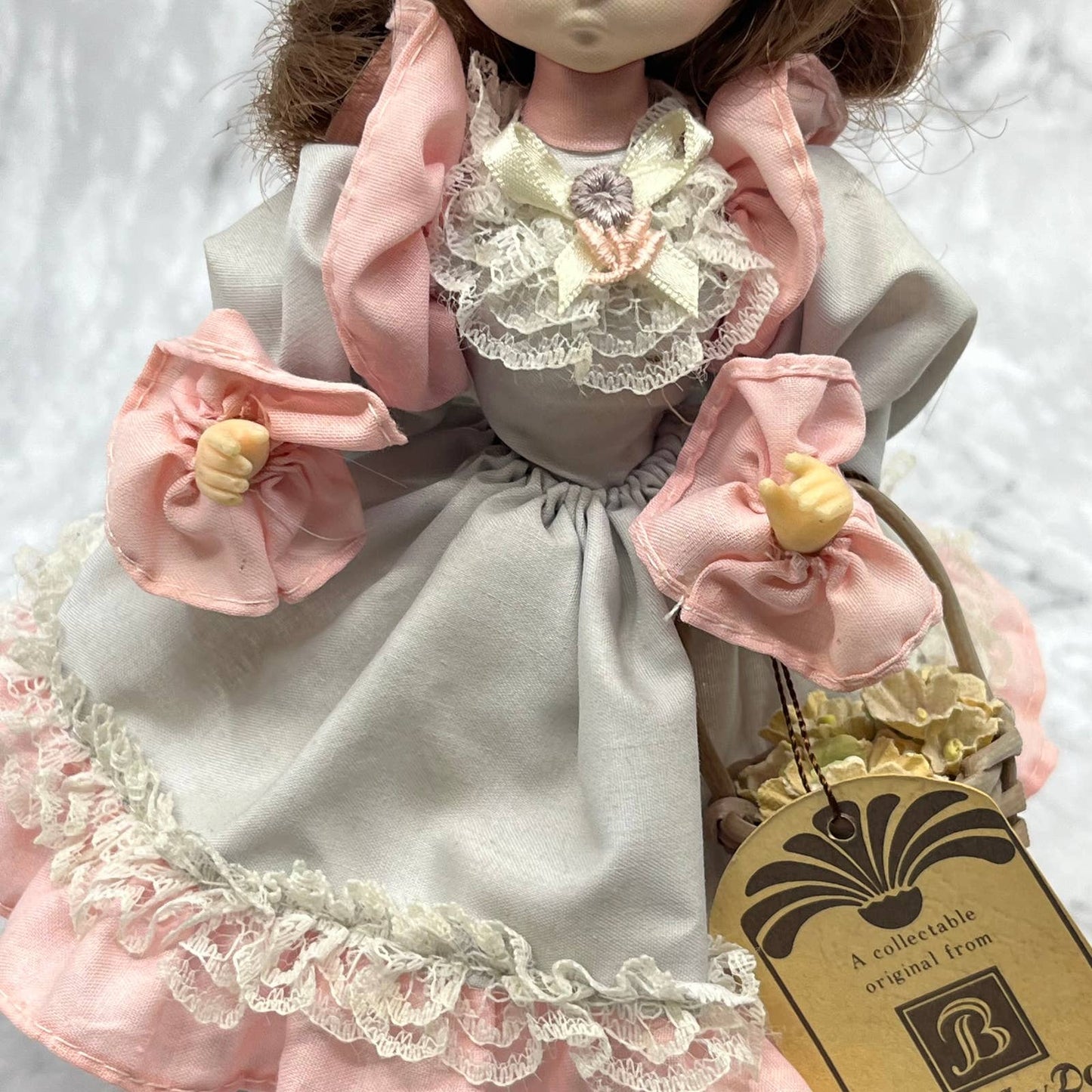 Vintage Bradley Doll "Miss August" Blue And Pink Dress, Bloomers With Tag TA2