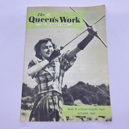 1949 October The Queen’s Work Catholic Teen Magazine Healthcare Green L4-6