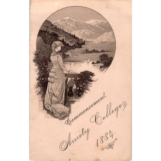 1884 Amity College Iowa Commencement Invitation Card PX2