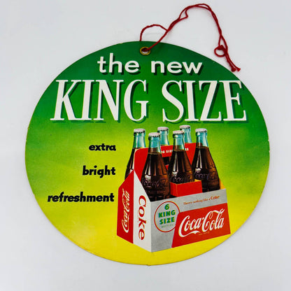 RARE 1960s The New King Size Coca Cola Hang Tag Coke Bottles C3