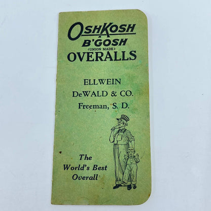 1930s OshKosh B’Gosh Overalls Pocket Book Freeman SD Owen Miles Koufman SC5