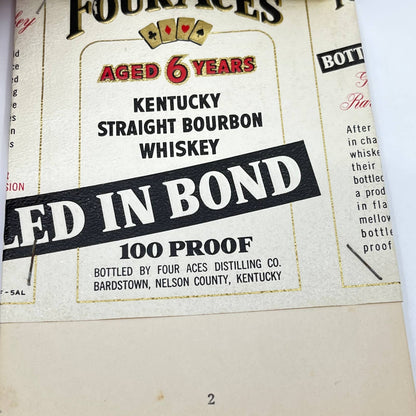 Four Aces Bourbon Whiskey Label Set of 4 Four Aces Distilling Co Bardstown KY