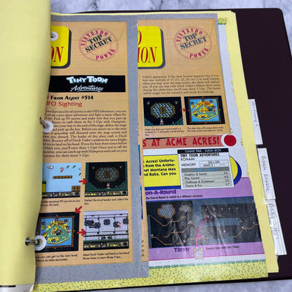 c1989 Binder of Clipped NES Maps and Articles From Nintendo Power Magazine TJ6-3