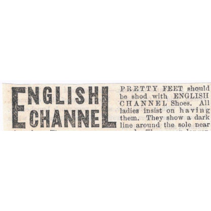 English Channel Shoes - Victorian Ad 1878 Original TJ7-L2-1