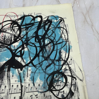 Original Mixed Media Abstract Art Painting 9.5x13” Vivid Notes Signed #11