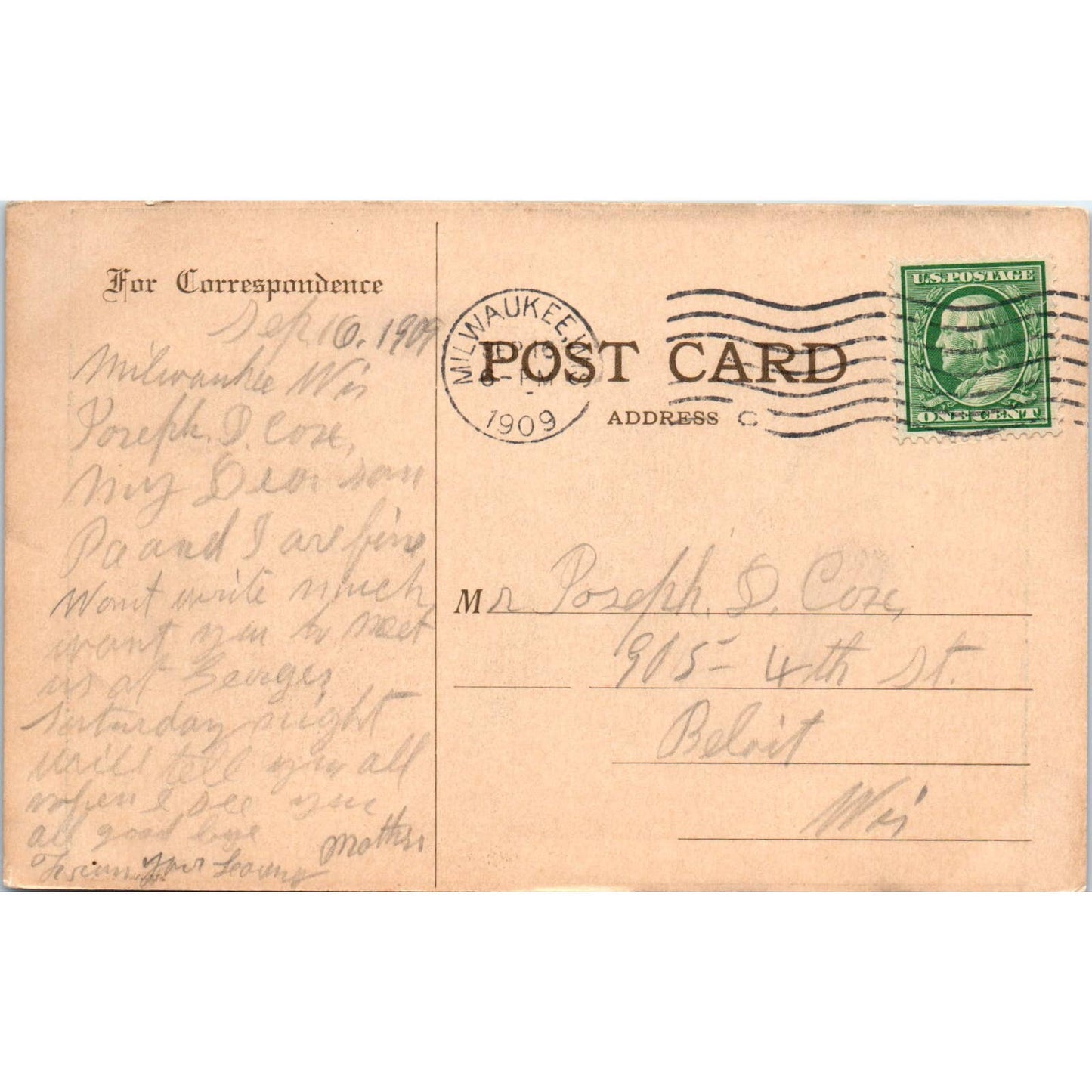 German Press 1909 Milwaukee WI Original Postcard TJ9-P3