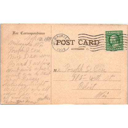 German Press 1909 Milwaukee WI Original Postcard TJ9-P3