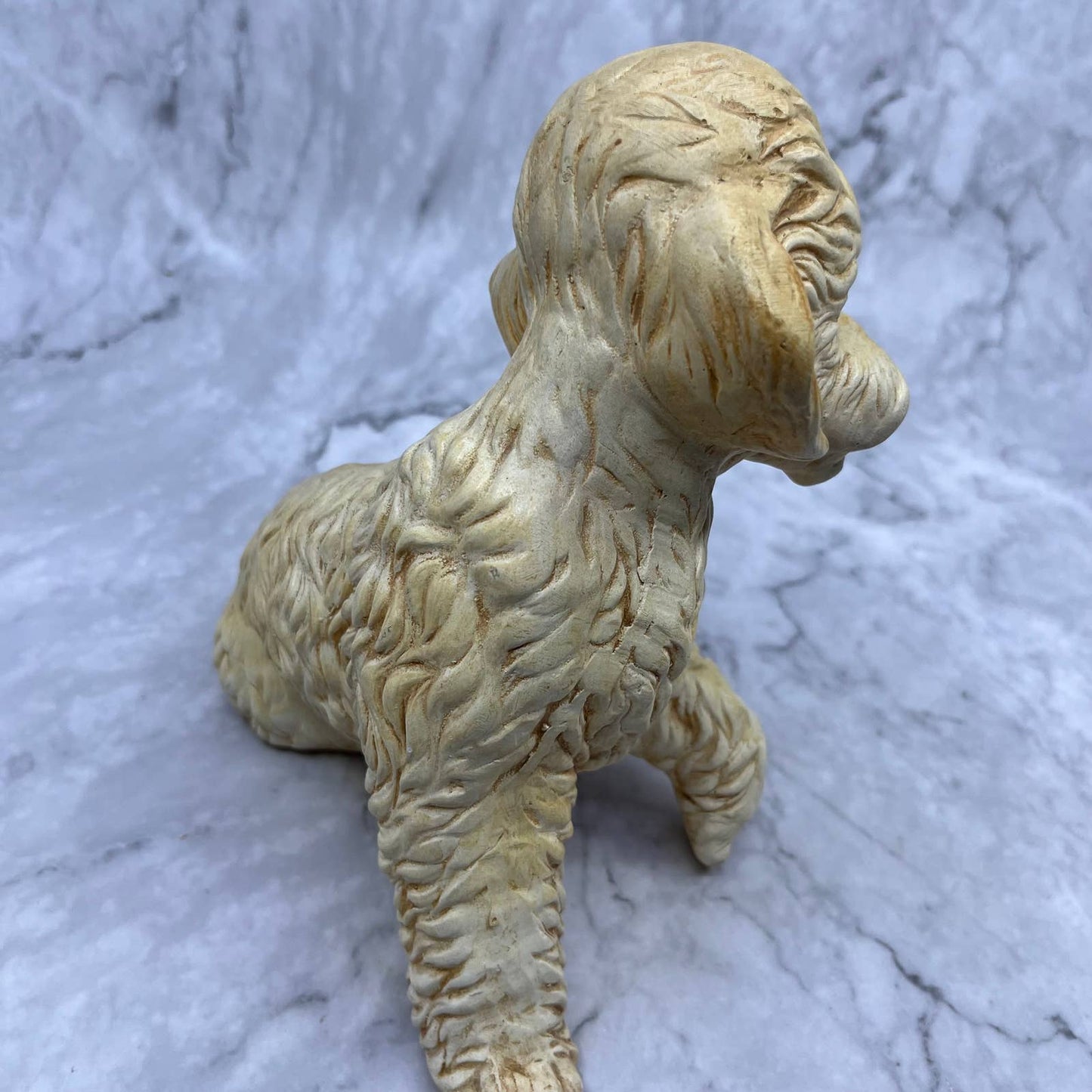 Royal Crown Vintage 1950's Ceramic Golden Poodle Dog Figurine 7" Kitsch TJ2