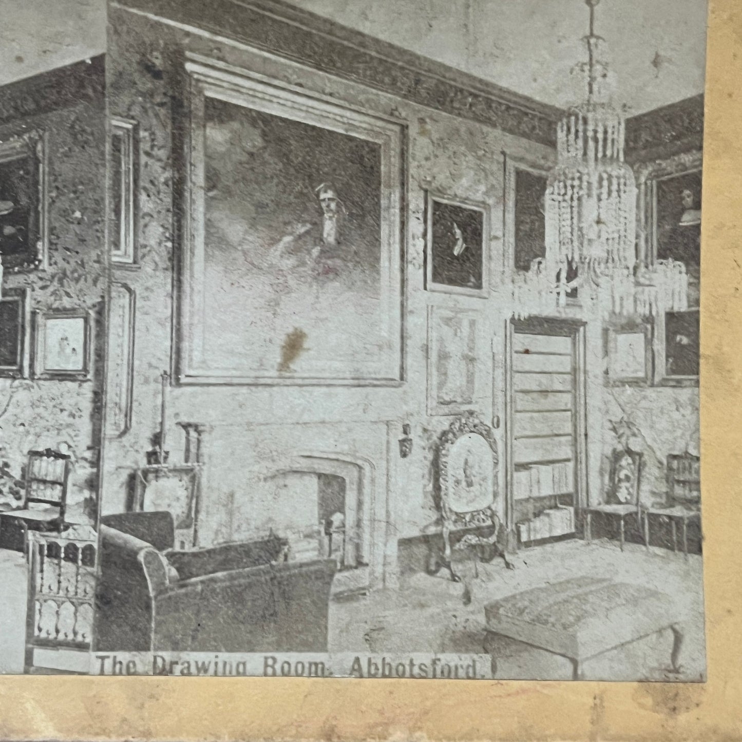 The Drawing Room at Abbotsford Antique Stereoview Card H2-5