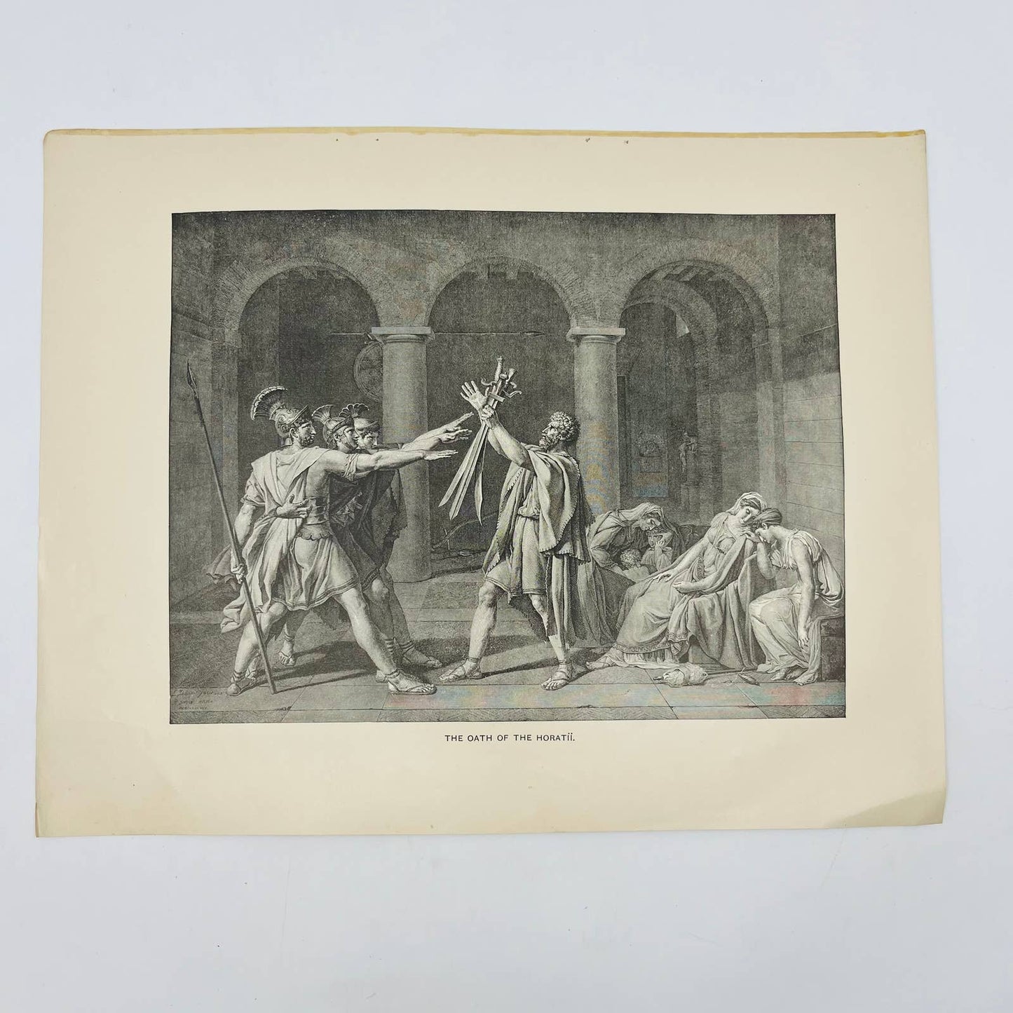 1880s Victorian Art Print Engraving THE OATH OF HORATII