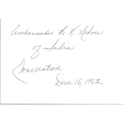 India Ambassador B.K. Nehru Convocation 1963 Original Photo 5x7 TK1-P5