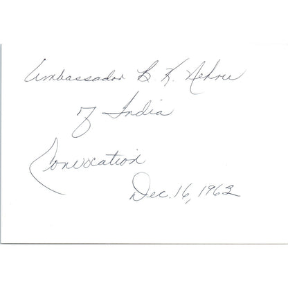 India Ambassador B.K. Nehru Convocation 1963 Original Photo 5x7 B8