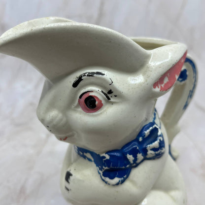 Vintage Rabbit McCoy Ceramic Pitcher Easter Anthropomorphic Creamer 6” TJ1