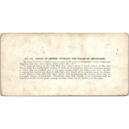 Group of Lepers Without the Walls of Jerusalem - Antique Stereoview Card H3-2