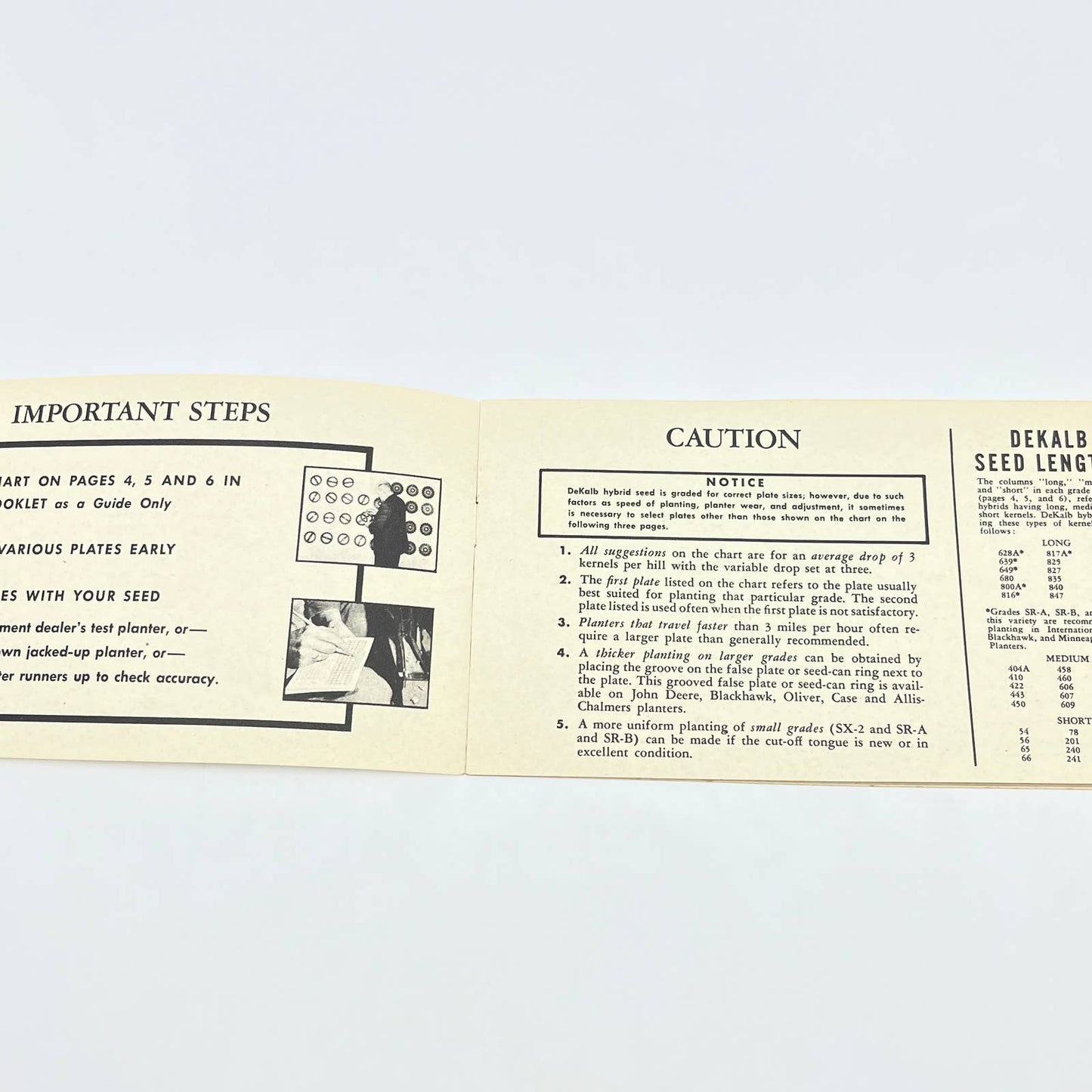 1920s DeKalb Farming Seeds Booklet - Use the Right Planter Plates AB7