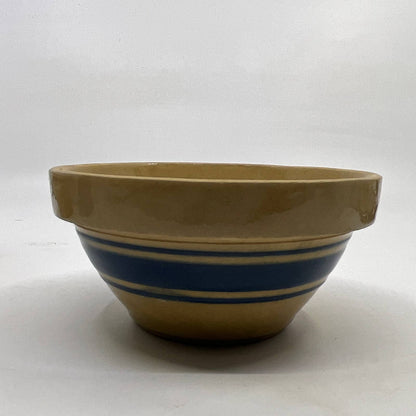Antique HULL Pottery Blue Banded Yellow Ware Small Mixing Bowl 5" Diameter TH5
