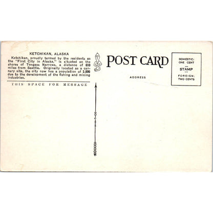 Steamships at Ketchikan Alaska Original Postcard TK1-30