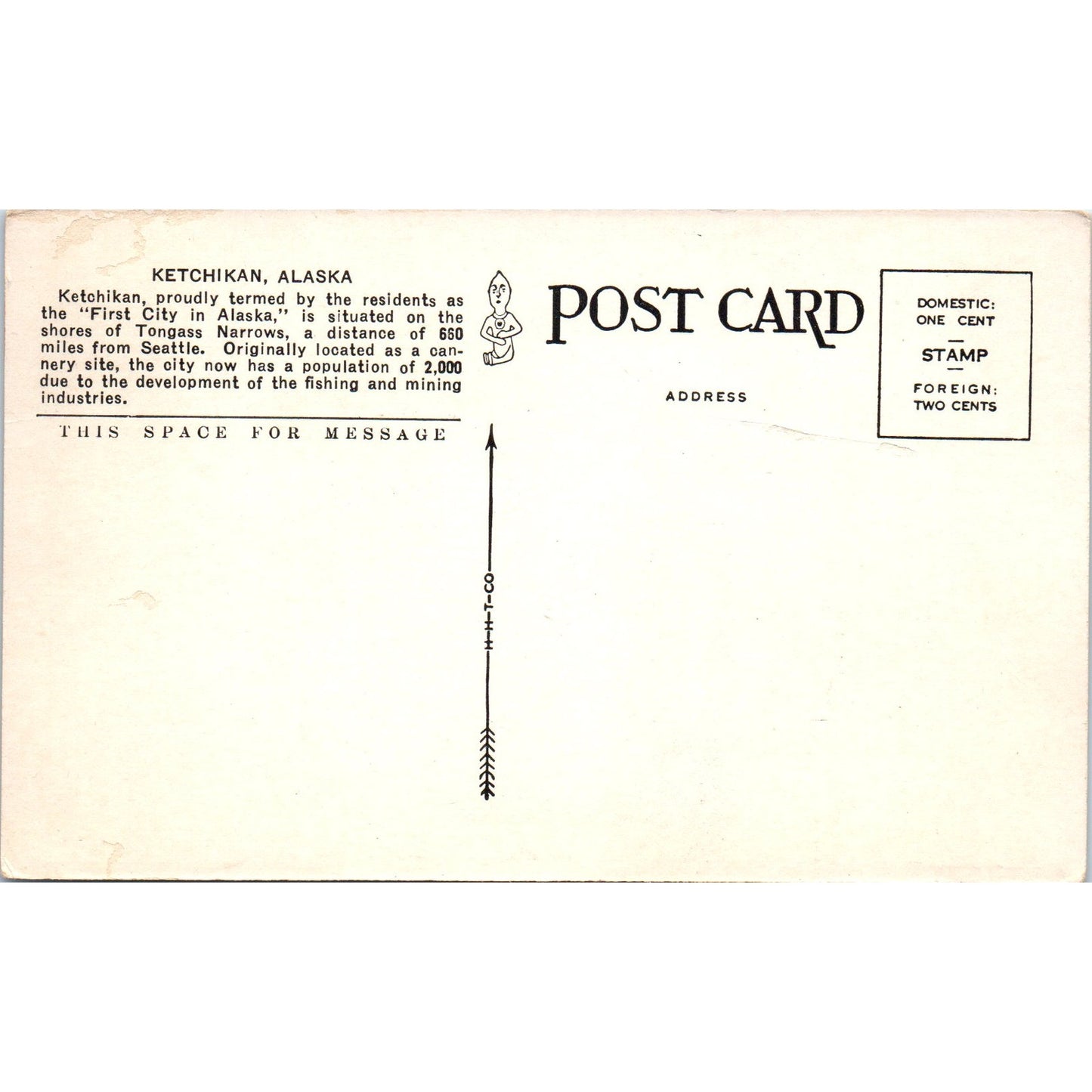 Steamships at Ketchikan Alaska Original Postcard P2-6