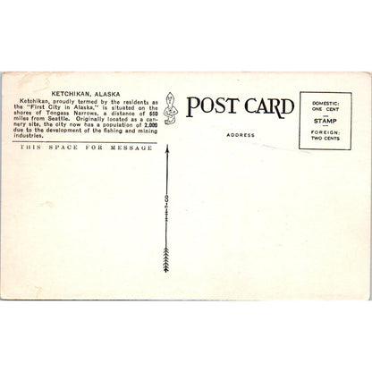 Steamships at Ketchikan Alaska Original Postcard P2-6