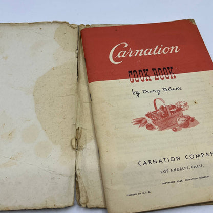 Vintage 1948 Carnation Recipe Cook Book by Mary Blake Carnation Co. TG6